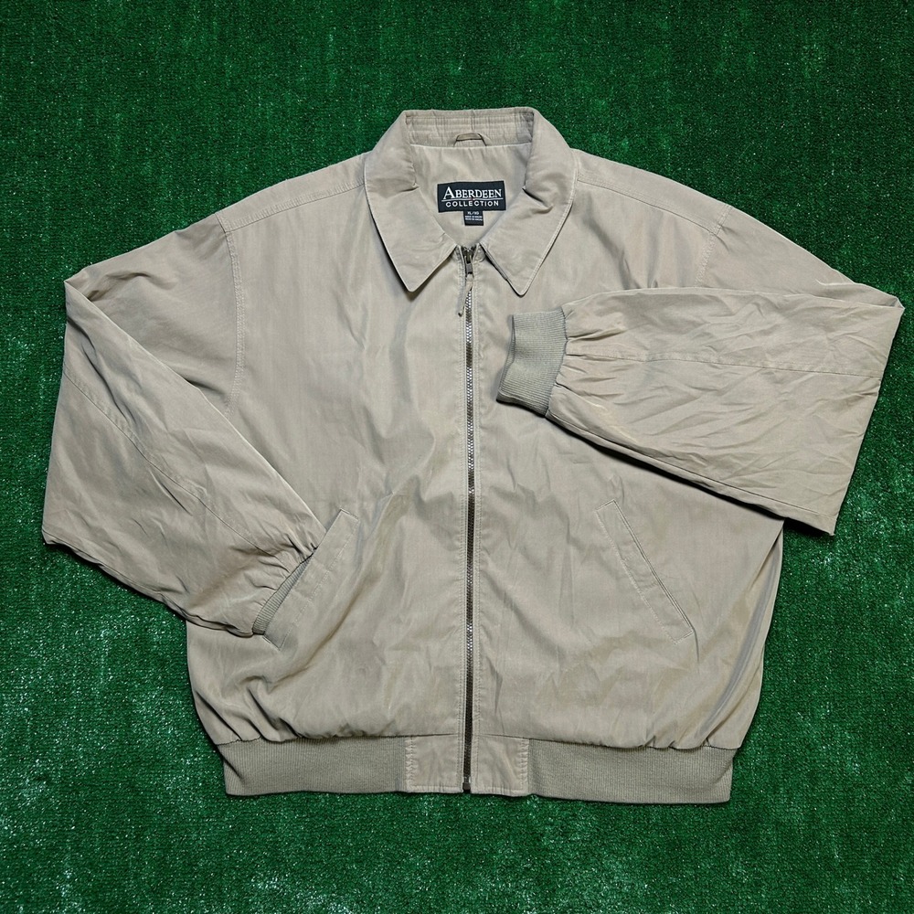 Vintage Aberdeen Collection Harrington Jacket Grandpacore Windbreaker Tan XL